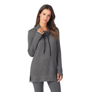 Cuddl Duds Ultra Cozy Women's Small Heather Grey Long Sleeve Cowl Neck Tunic $54